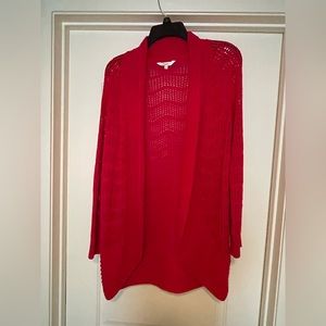Candie’s Shawl Sweater. Beautiful Christmas red. Size small